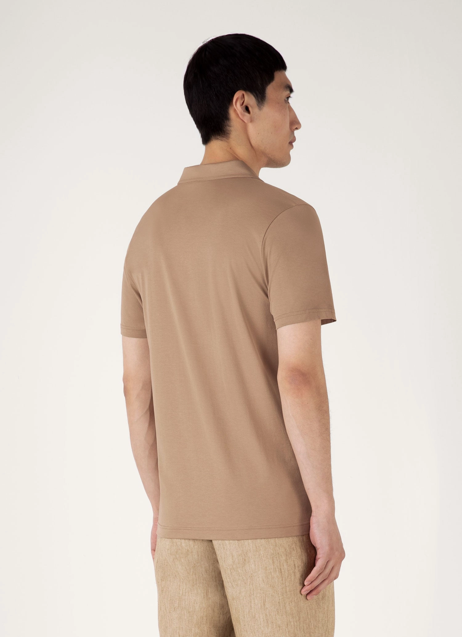 Men's Classic Jersey Polo Shirt in Dune Breathable Flex Spring Collection