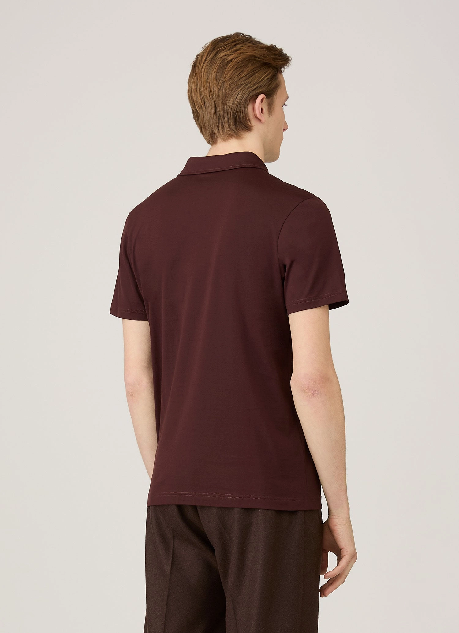 High-Quality Stitching Men's Classic Jersey Polo Shirt in Bakelite