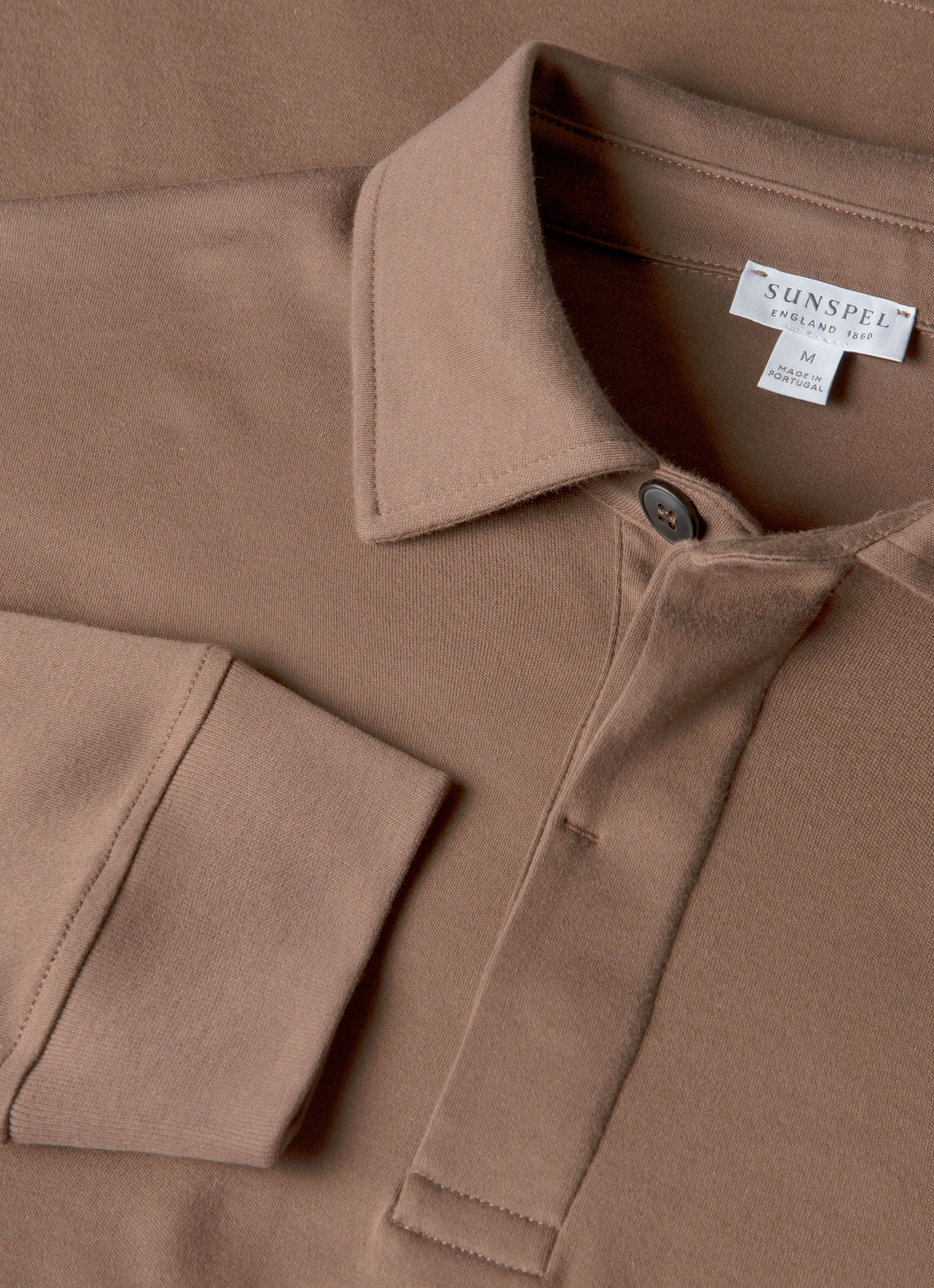 Men's Heavyweight Rugby Polo Shirt in Bark simple design