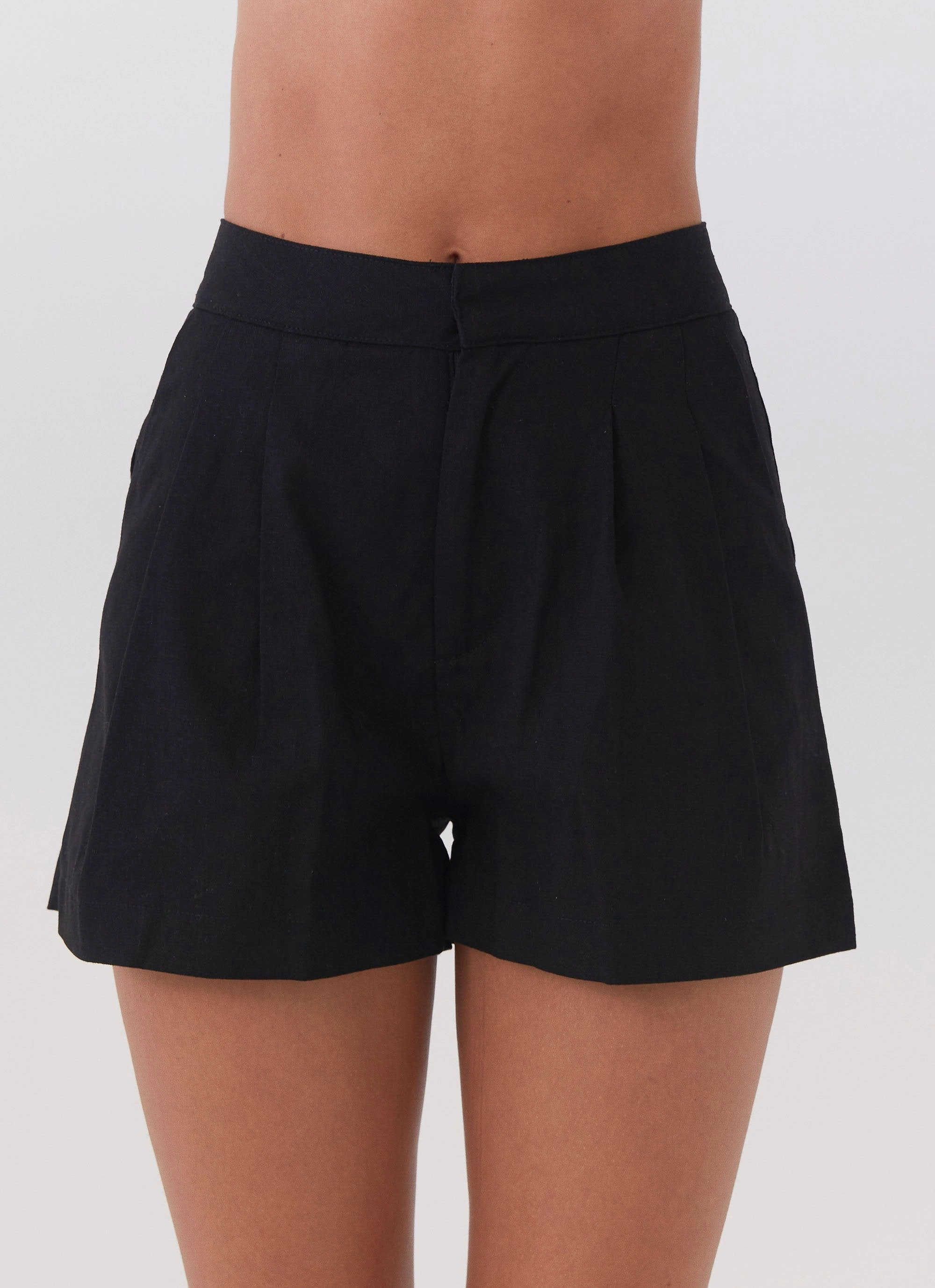 Born For Bordeaux Linen Shorts - Black Street Inspired