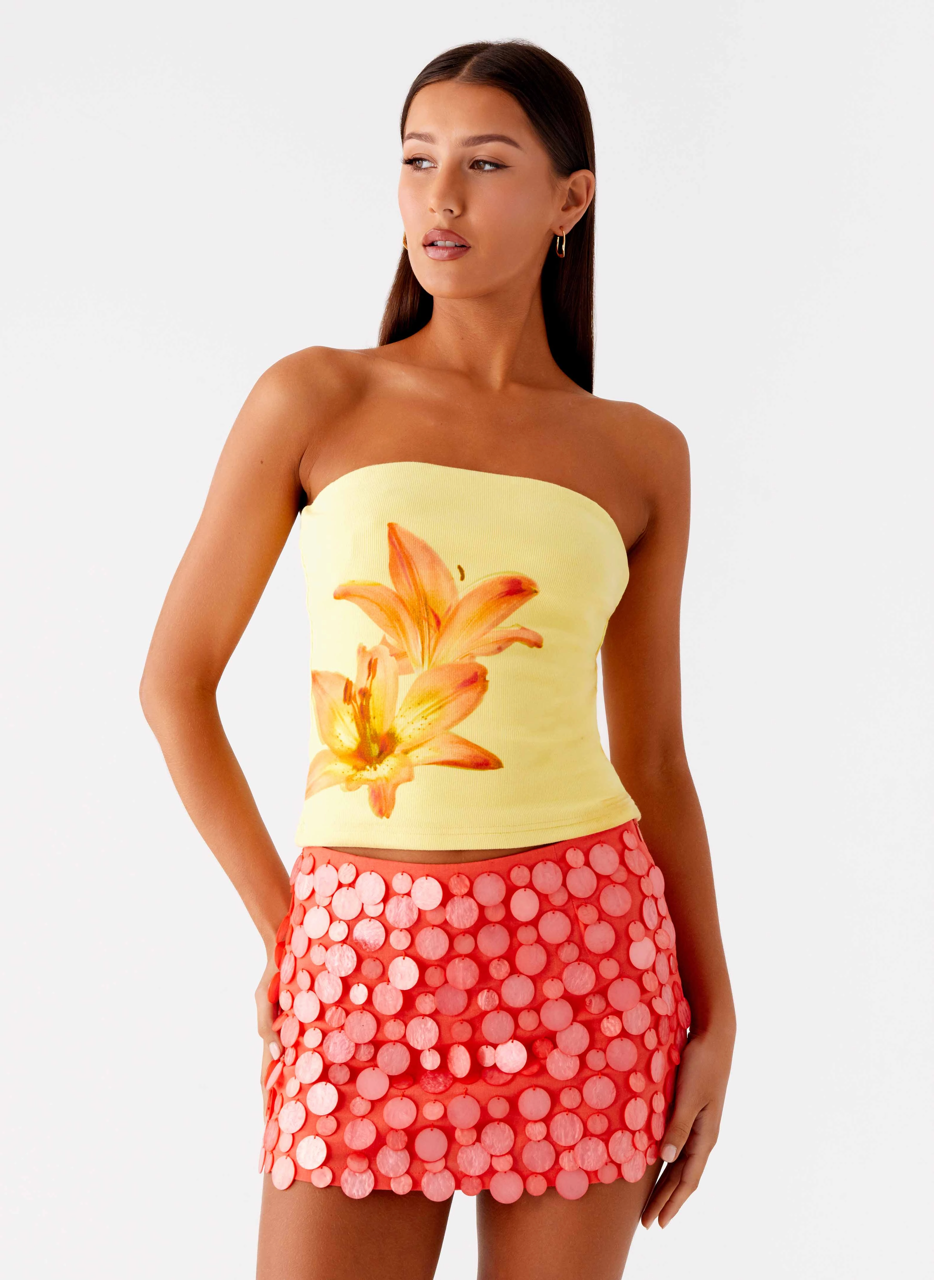 Danta Strapless Top - Yellow RelaxedNeckline