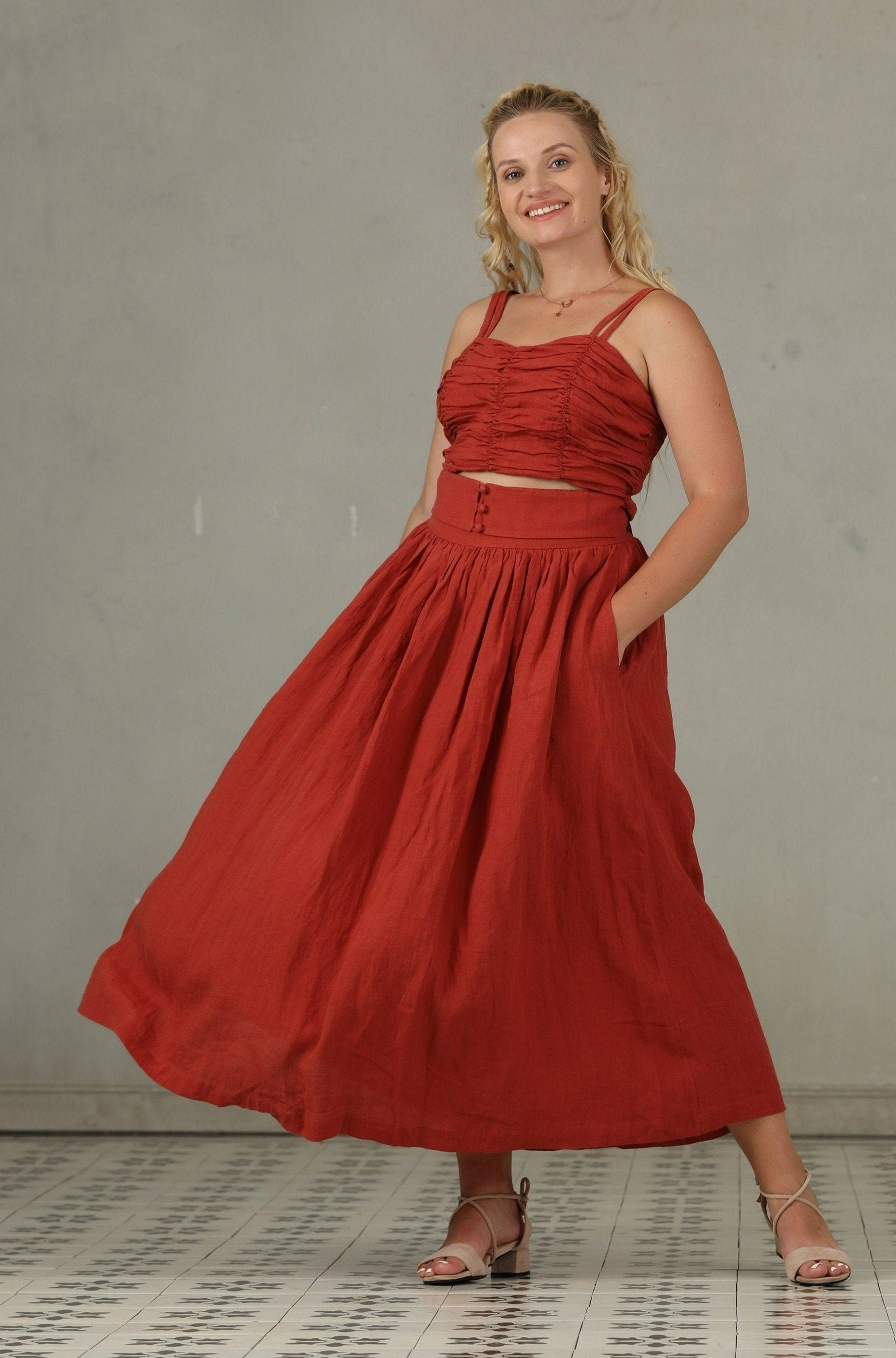 Tailored Silhouette Hannah 38 |  Girdle linen skirt