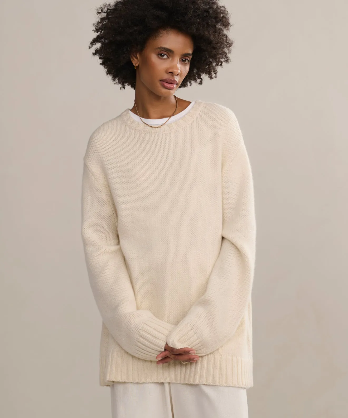 BoxyCrop Cashmere Amelia Crewneck