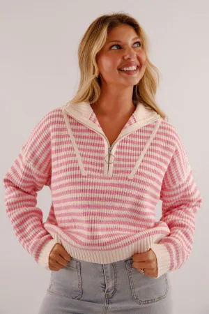 Compression Panel Integration Giving Compliments Pullover Sweater-Pink Giving Compliments Pullover Sweater-Pink Professional Look Contoured Armhole Design