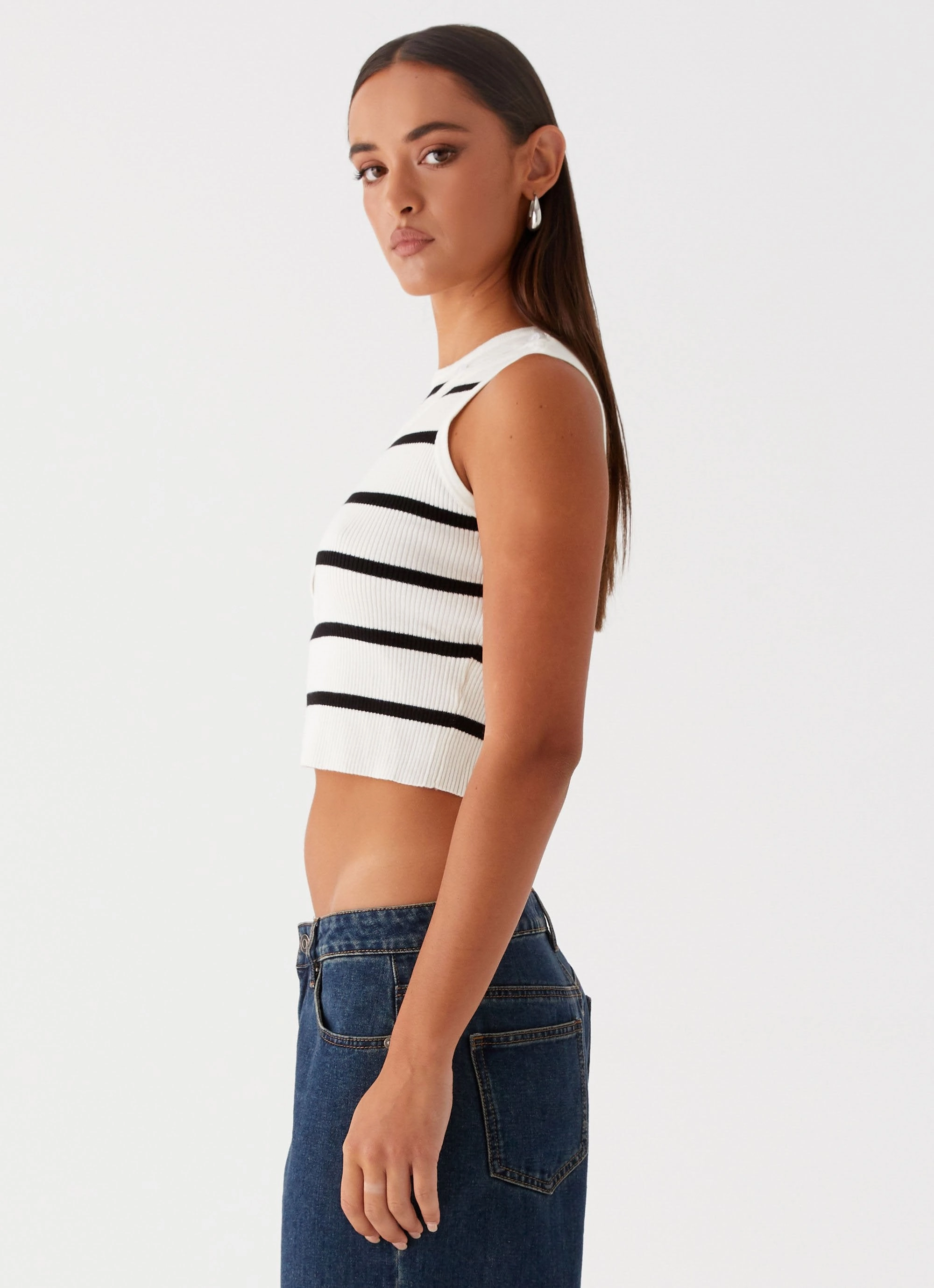 Adjustable Cuff Thermal Regulating Fabric Chromatic Charm Knit Top - Ivory