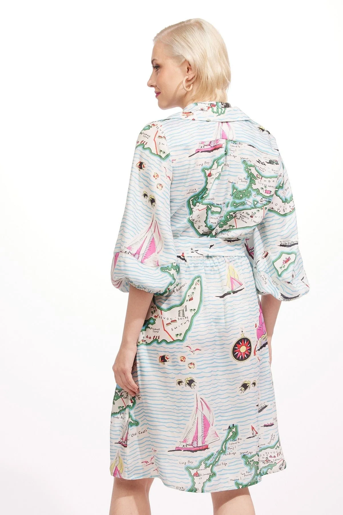 Harper Dress - Sailboats Trendy floral dress High Cut