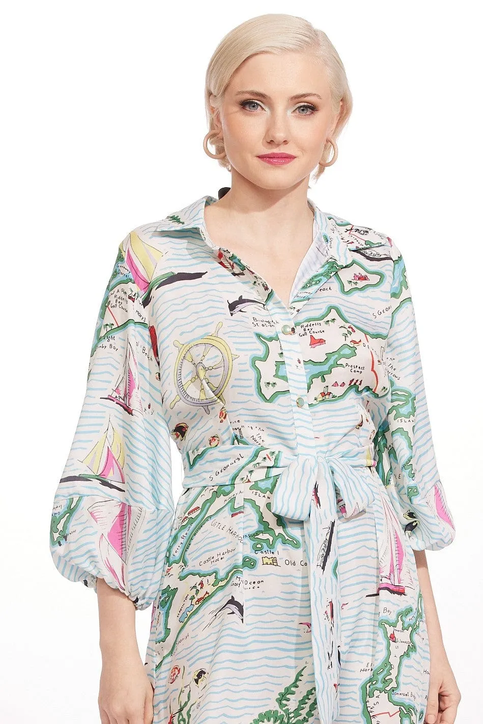 Warm Undertone Harper Dress - Sailboats