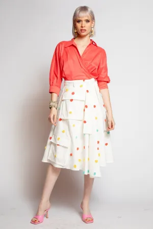 Contrast Stitch Hope Skirt - Sugar Dot Holiday Travel Subtle Shimmer Hope Skirt - Sugar Dot