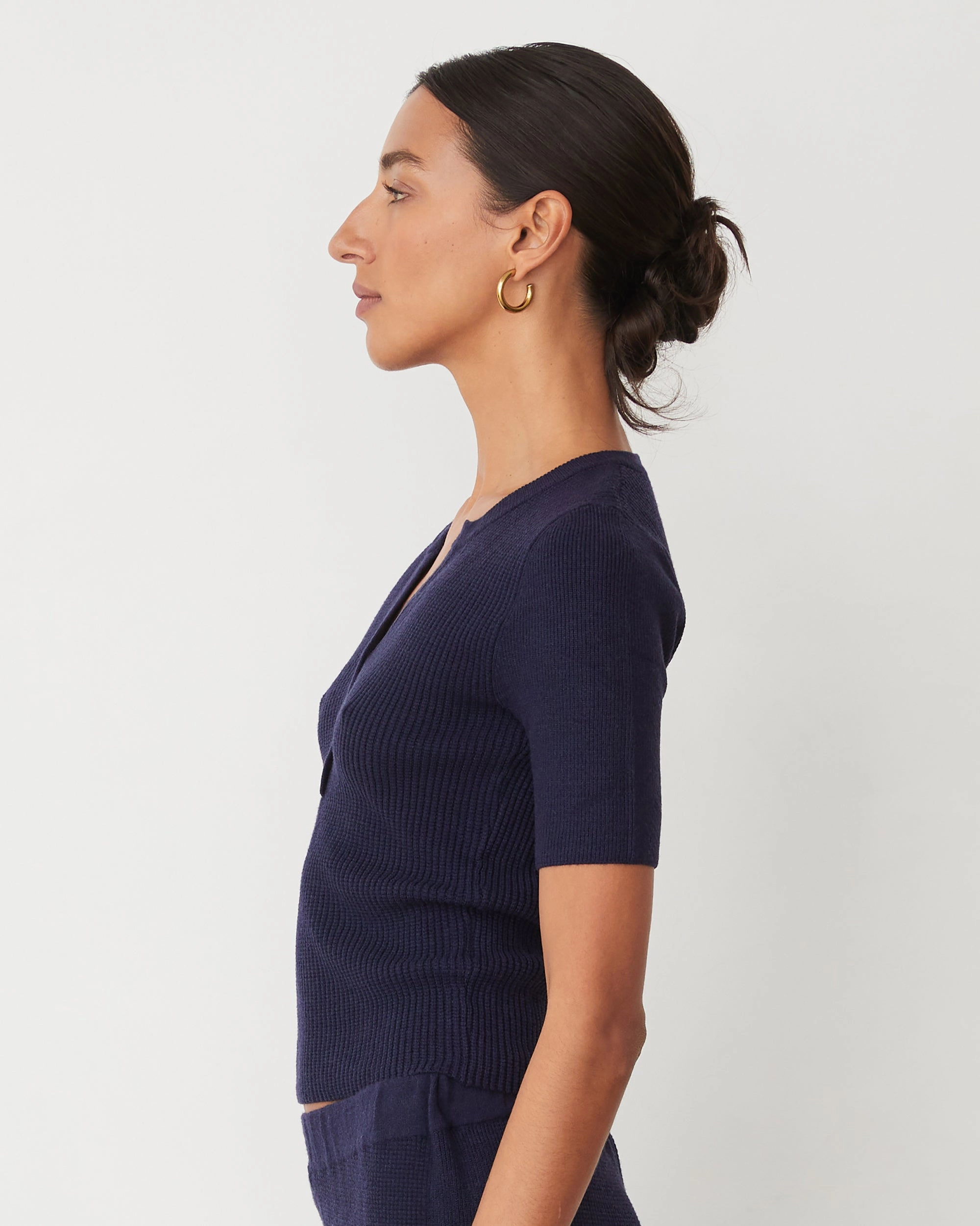 Taped Neckline Softknit Rib Waffle Henley