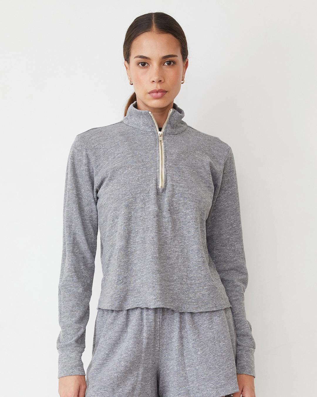 Reinforced Shoulder Panels Eco Friendly Material Original Fleece Half Zip Sweatshirt