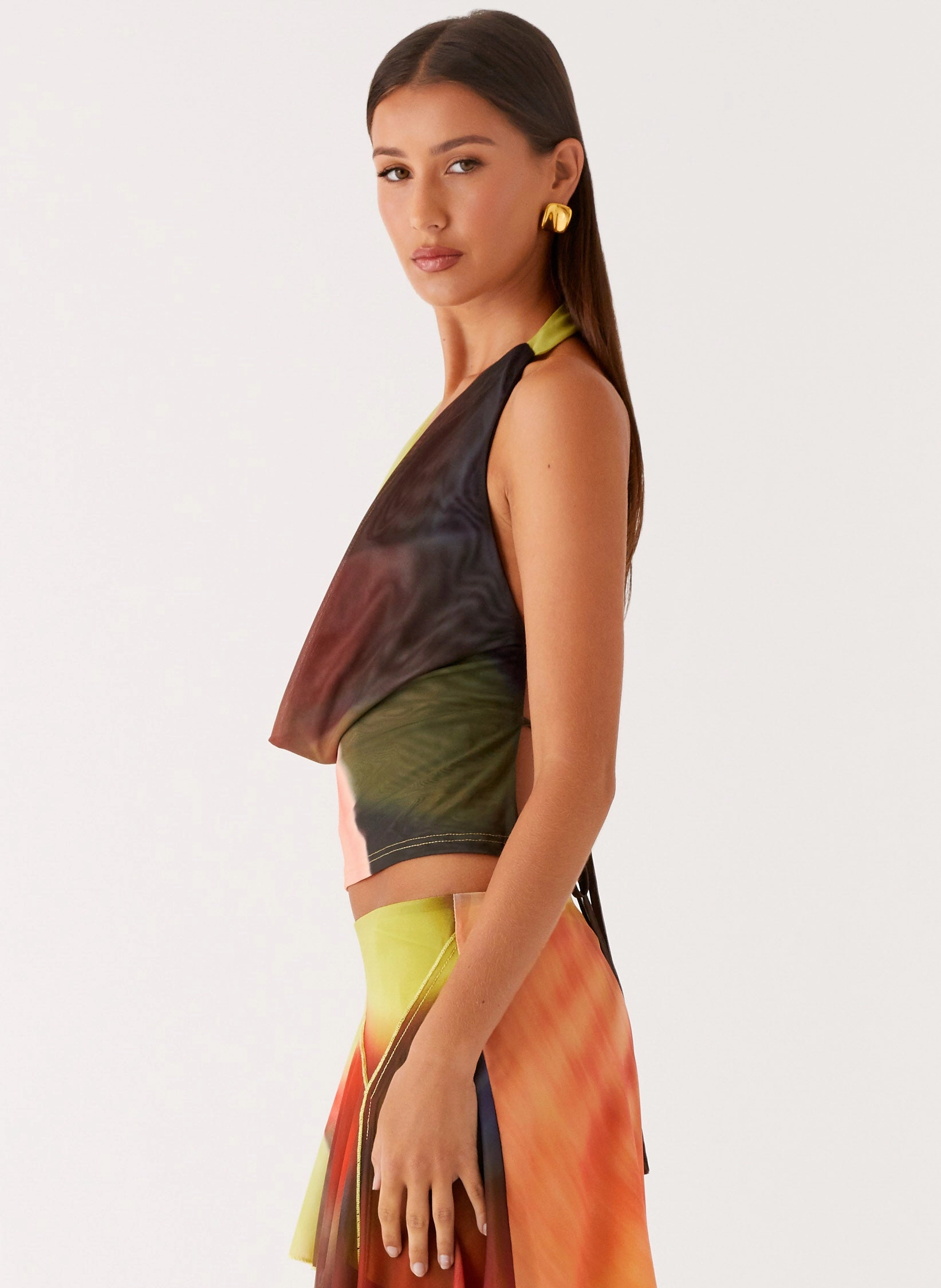 Lustra Cowl Top - Moody Floral ReinforcedShoulderConstruction