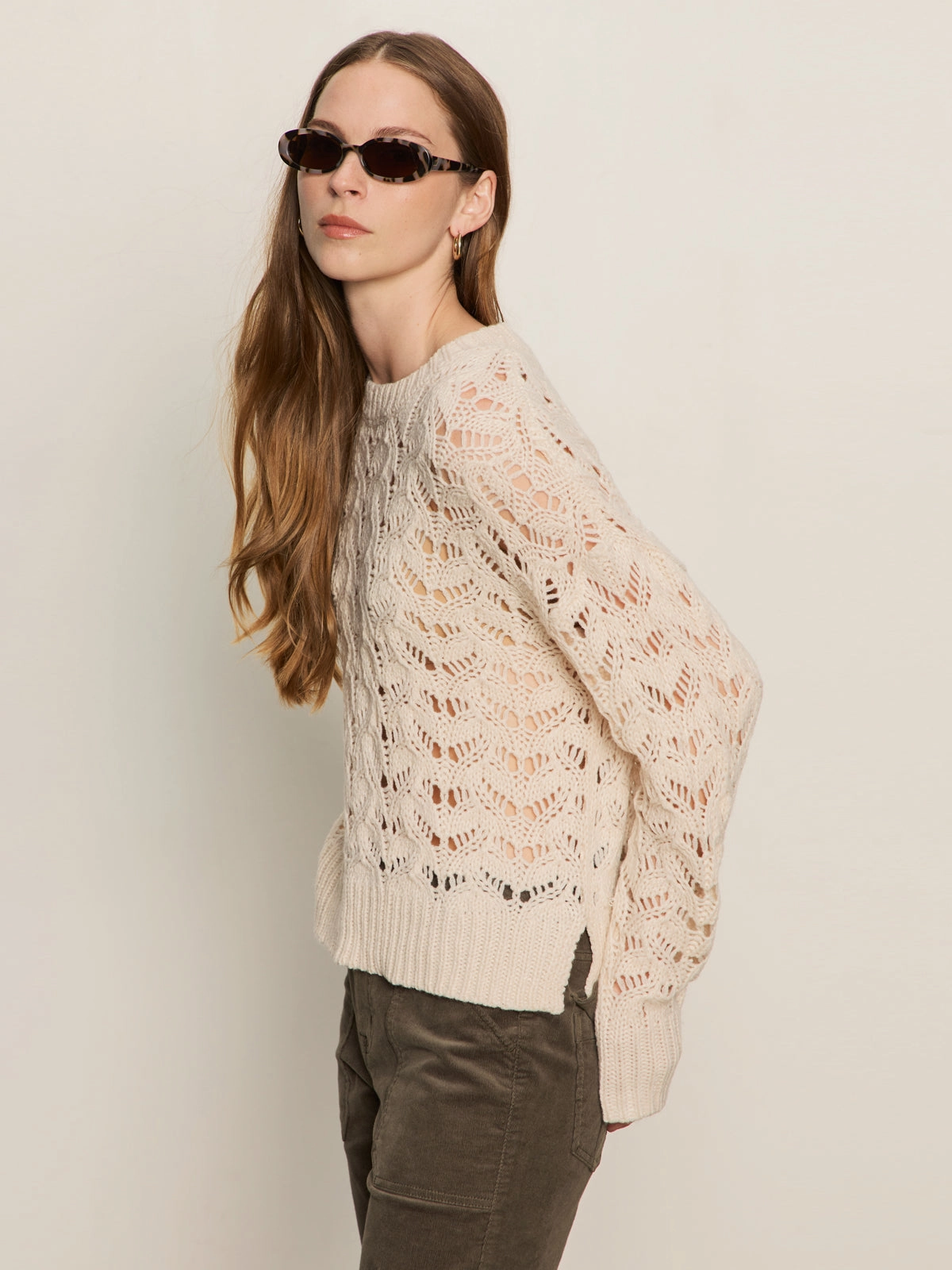 Boheme Popover Light Oat Circular Knit Design Cozy Classic