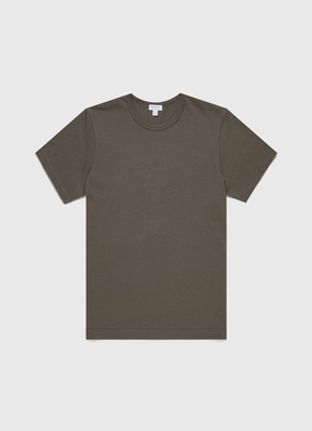 Cool in summer Men's Single Jersey T-shirt in Khaki Travel Style Trend dry cleanable Men's Single Jersey T-shirt in Khaki