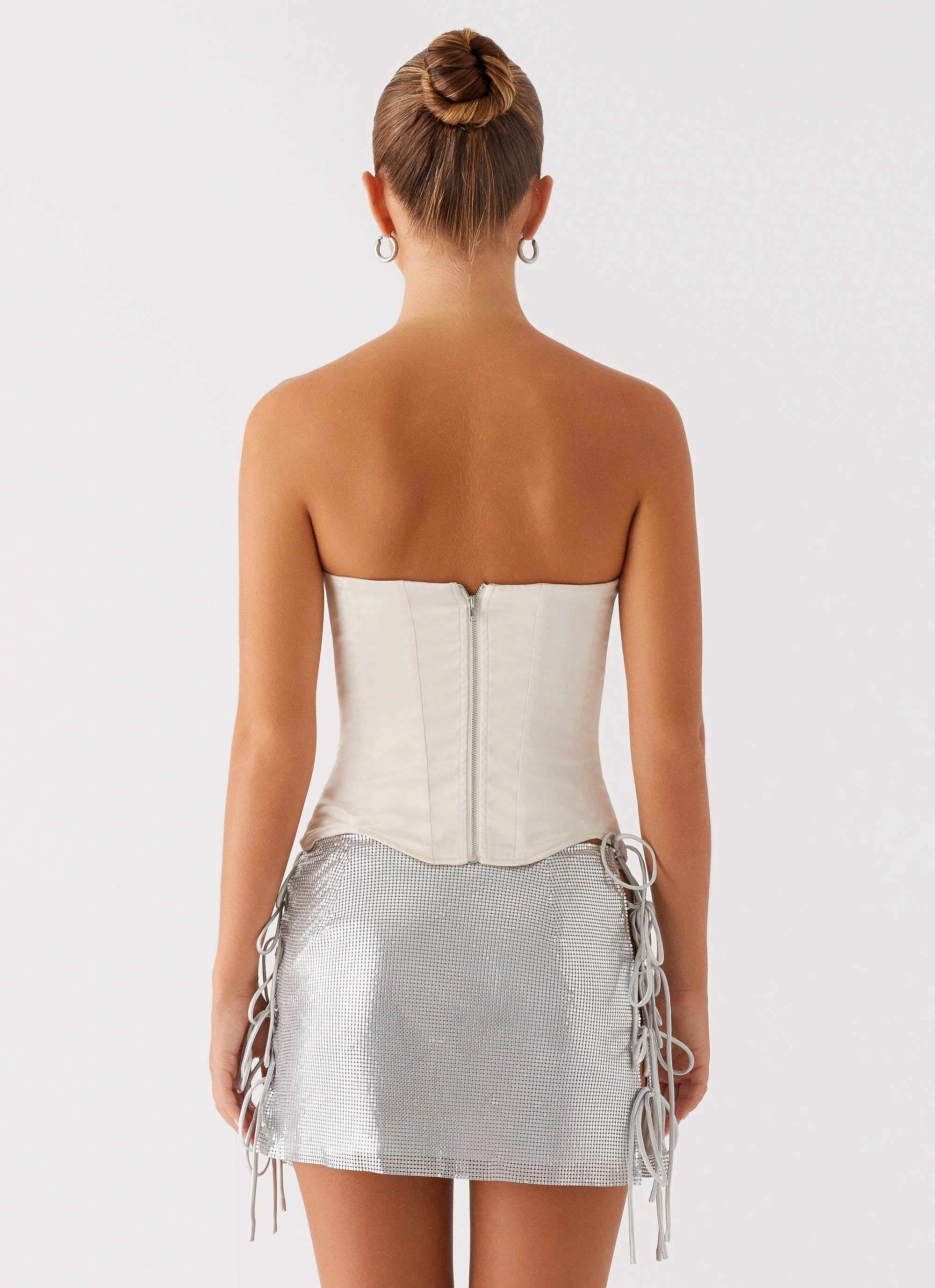 Effortless Style Popstar Glomesh Mini Skirt - Silver