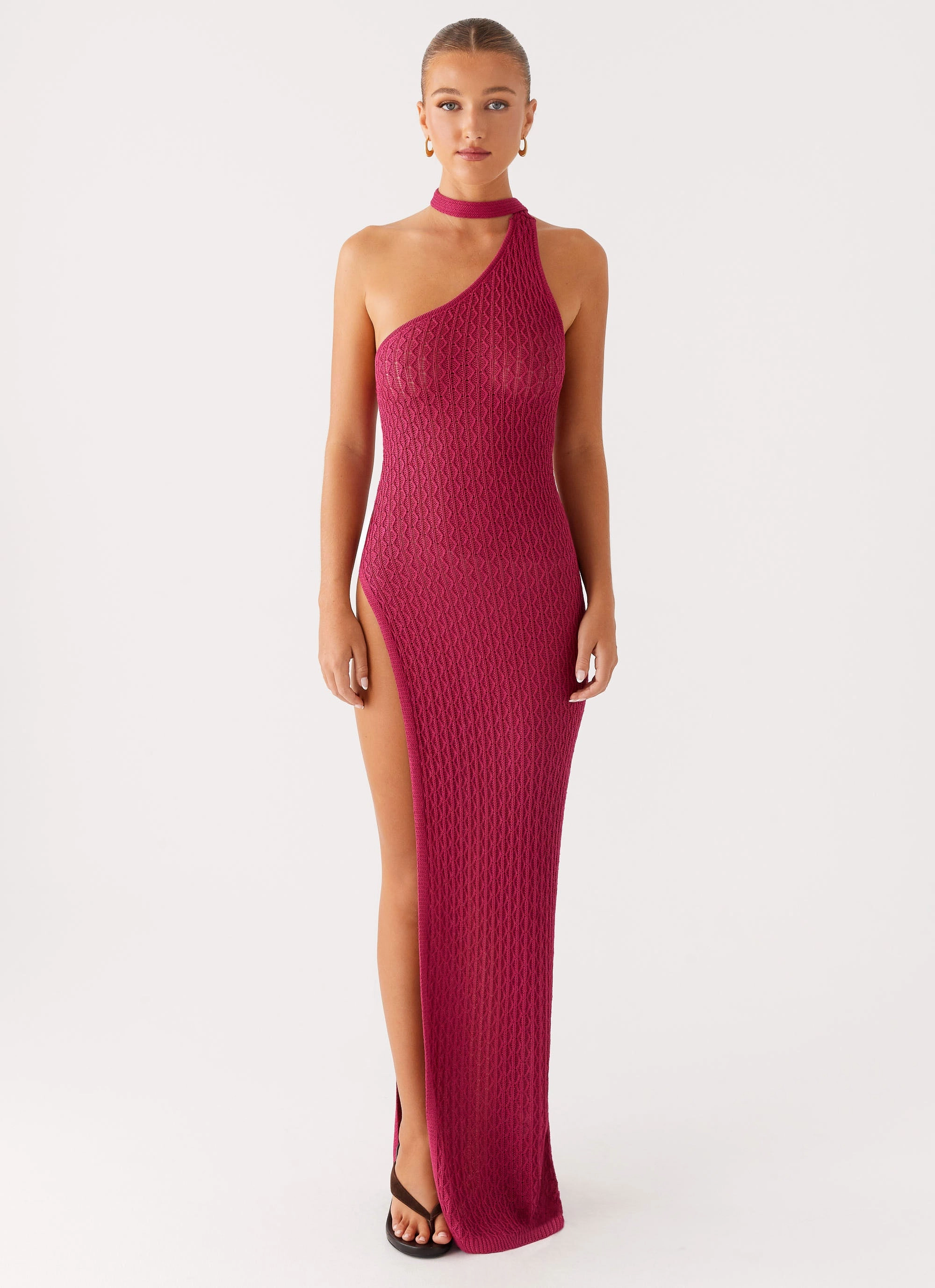 Carryn Knit Maxi Dress - Hot Pink Formal Outfit