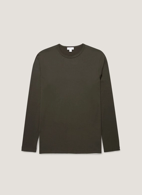 Cool Wear Men's Long Sleeve Classic T-shirt in Dark Green anniversary Men's Long Sleeve Classic T-shirt in Dark Green