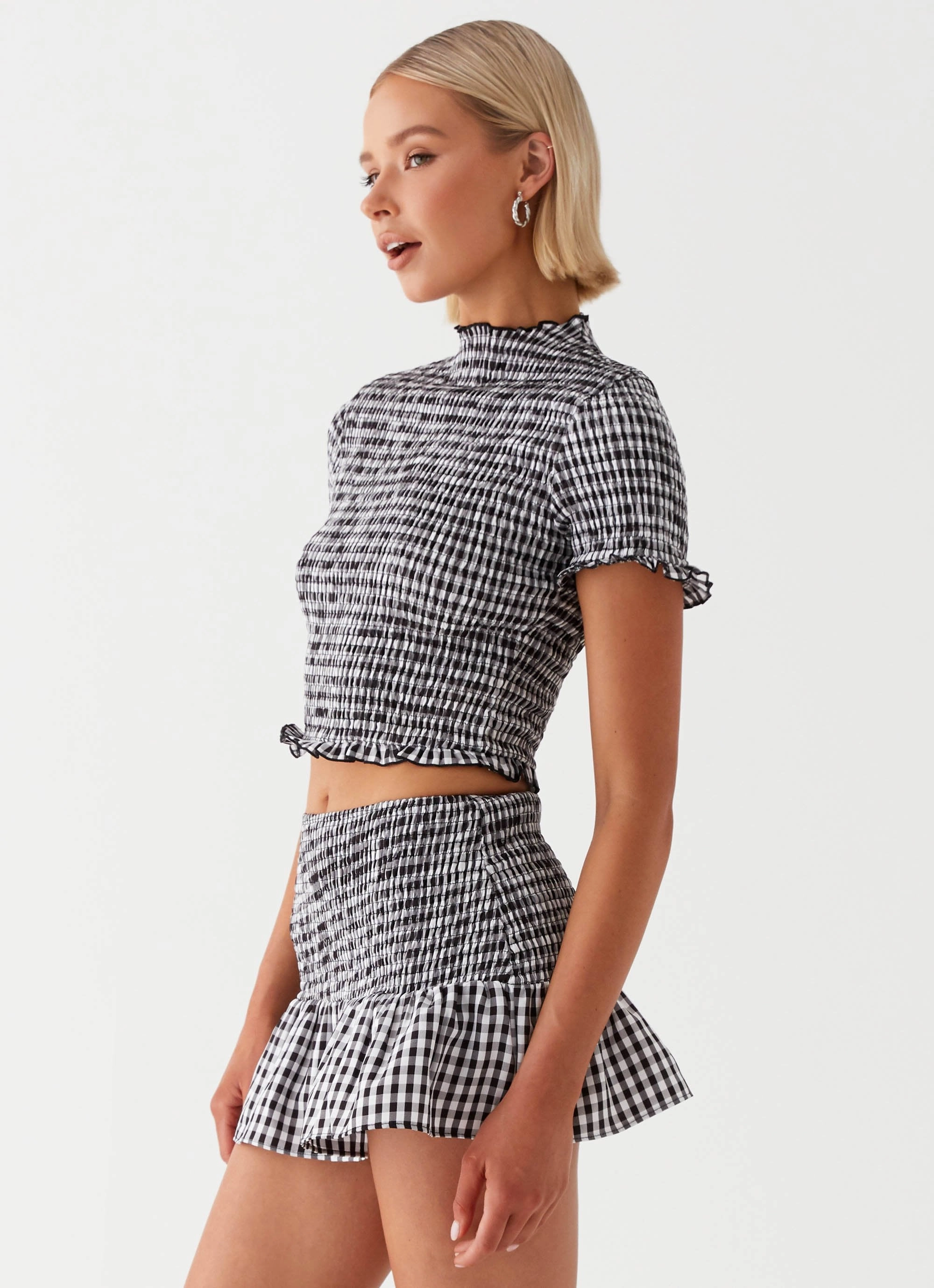 Sweetest Pie T-Shirt - Black Gingham Formal top