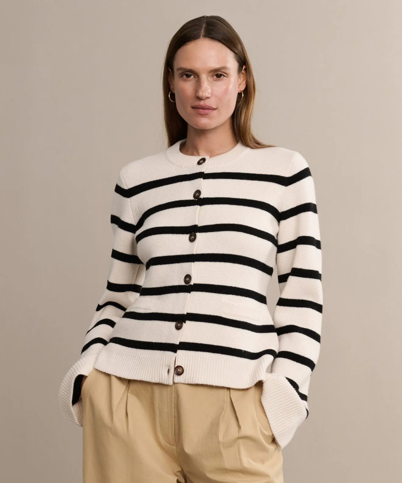 Cooper Cardigan High Neckline Reinforced Shoulders