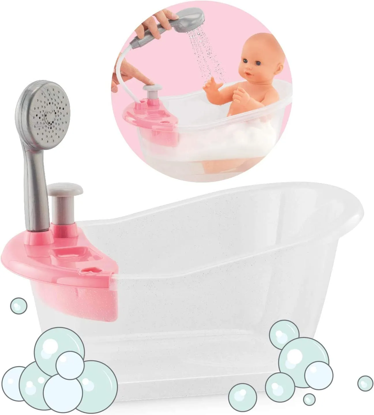 Corolle Baby Doll Bathtub & Shower for 12" / 14" Doll