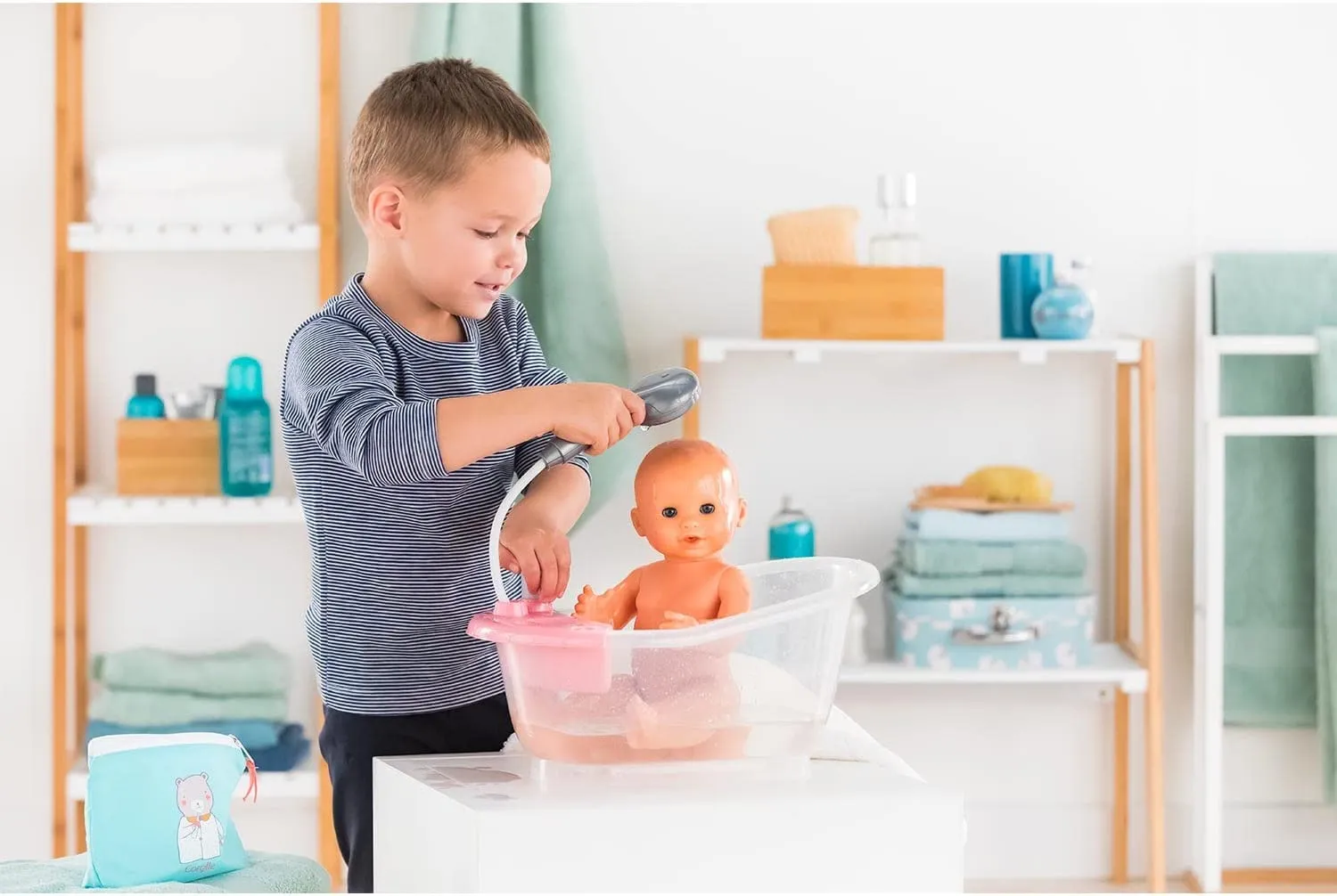 Corolle Baby Doll Bathtub & Shower for 12" / 14" Doll