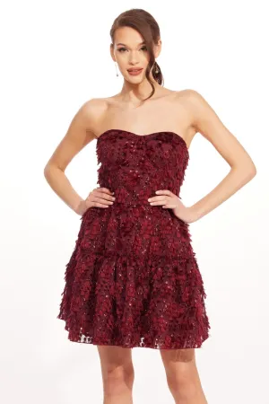 Cossette Dress ?C Sangria Fizz Dark Hue Easy Draping Cossette Dress ?C Sangria Fizz