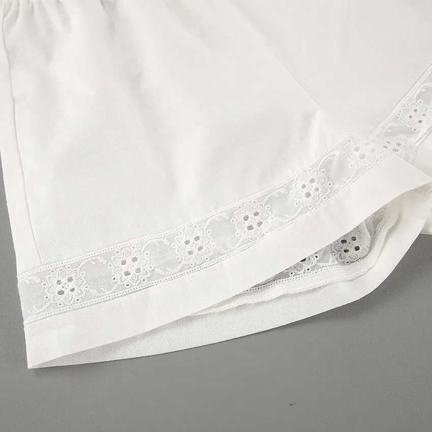 Cotton and Linen Cardigan Shorts Casual Comfortable Pajamas Two-piece Set