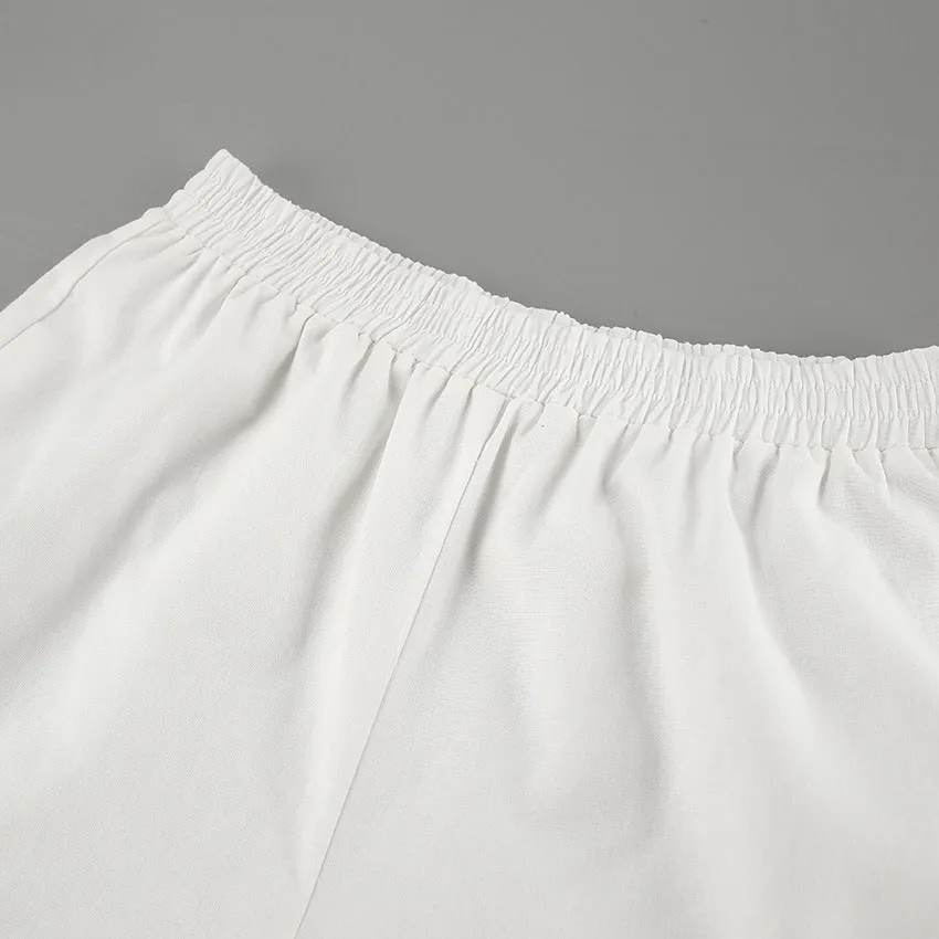 Cotton and Linen Cardigan Shorts Casual Comfortable Pajamas Two-piece Set