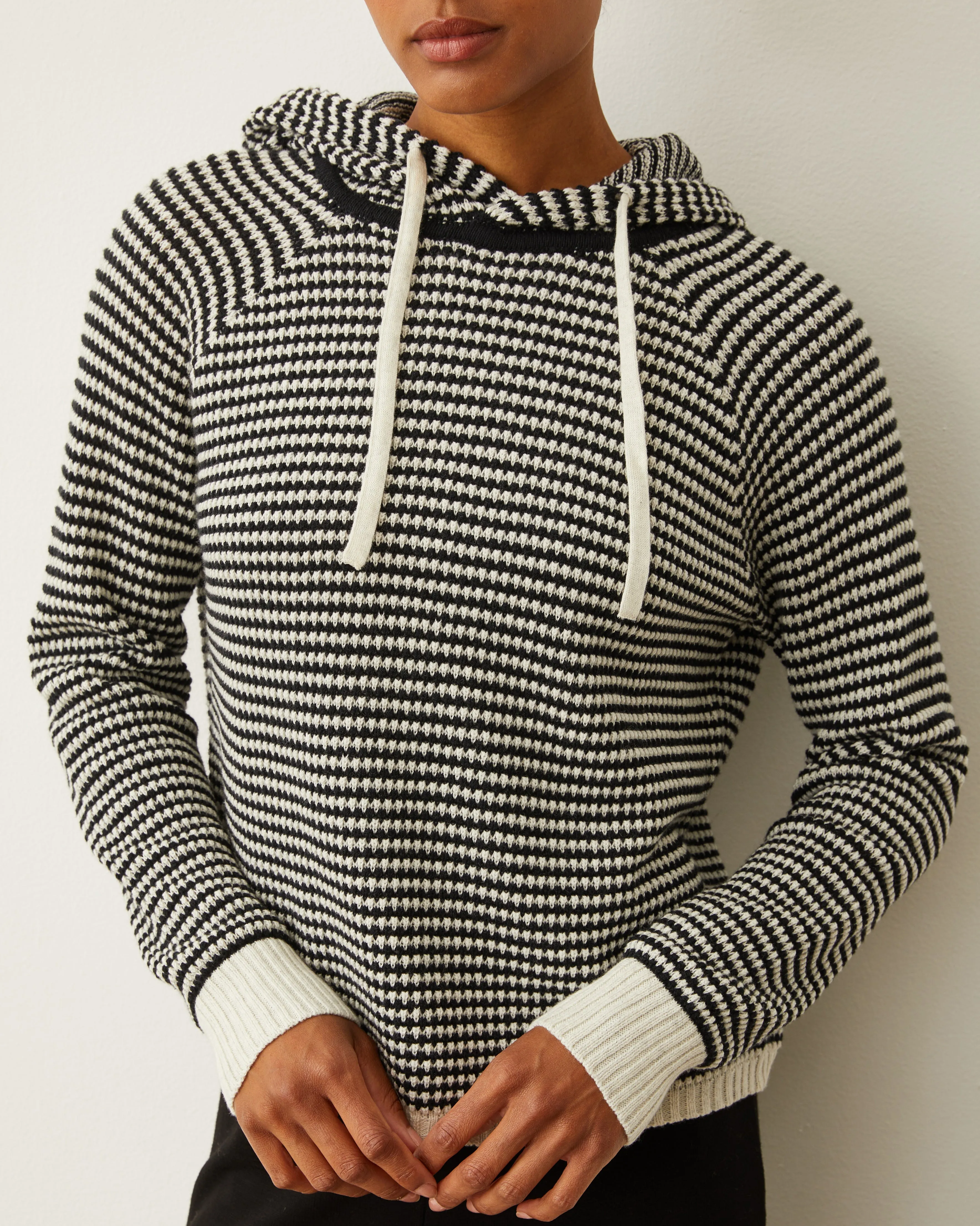 UltraSoftInterior Cotton Cashmere Stripe Lounge Hoody