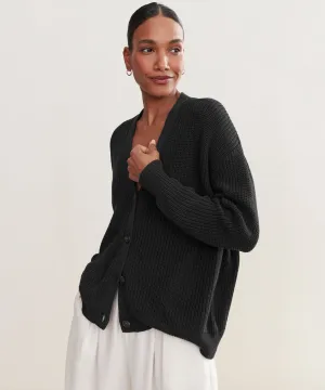 Cotton Cocoon Cardigan Soft Touch Inner Lining Cotton Cocoon Cardigan BrushedInnerSurface Ergonomic Shoulder Shape