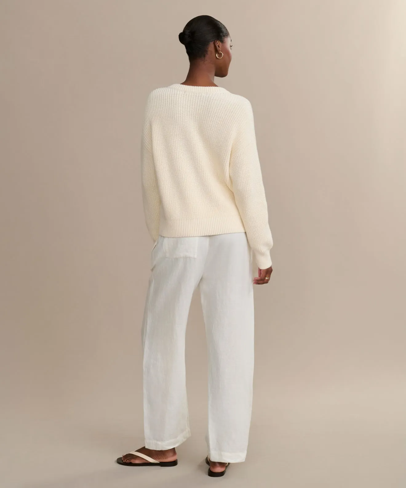 Ventilated Panels Cotton Hayes Crewneck Cardigan