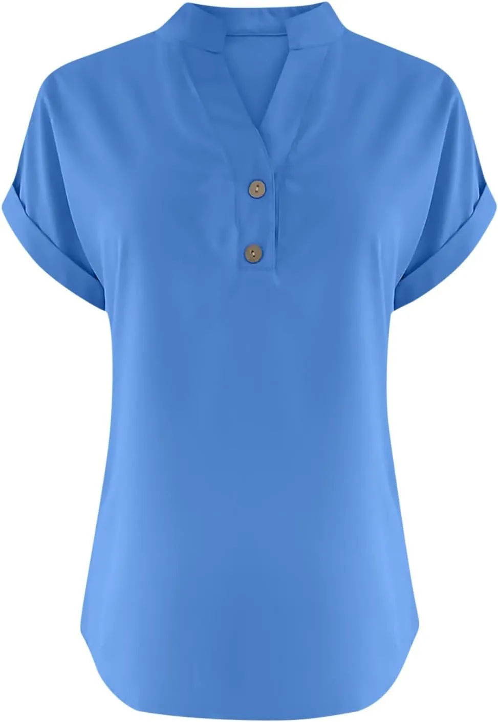 Cotton Linen Shirt for Women 2025 Trendy Short Sleeve Summer Blouse Button Down V Neck Tops Casual Vacation Tee Shirts