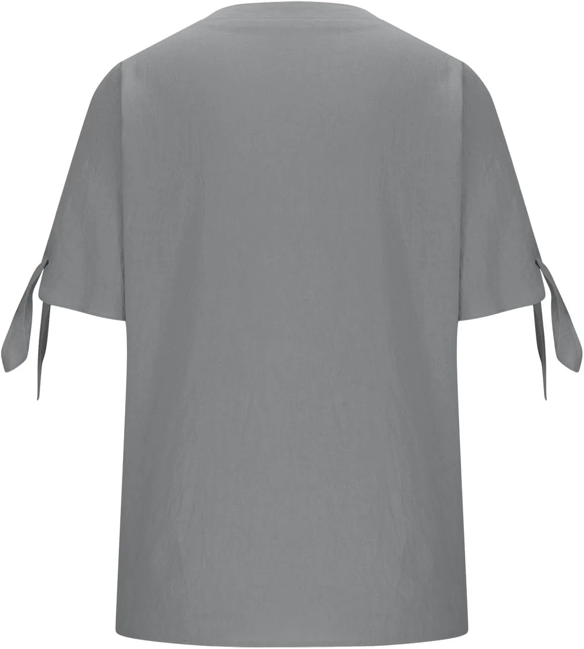 Cotton Linen Tops for Women 2025 Summer Henley V Neck Shirts Cutout Short Sleeve Tunic Gradient Floral Casual Tshirts