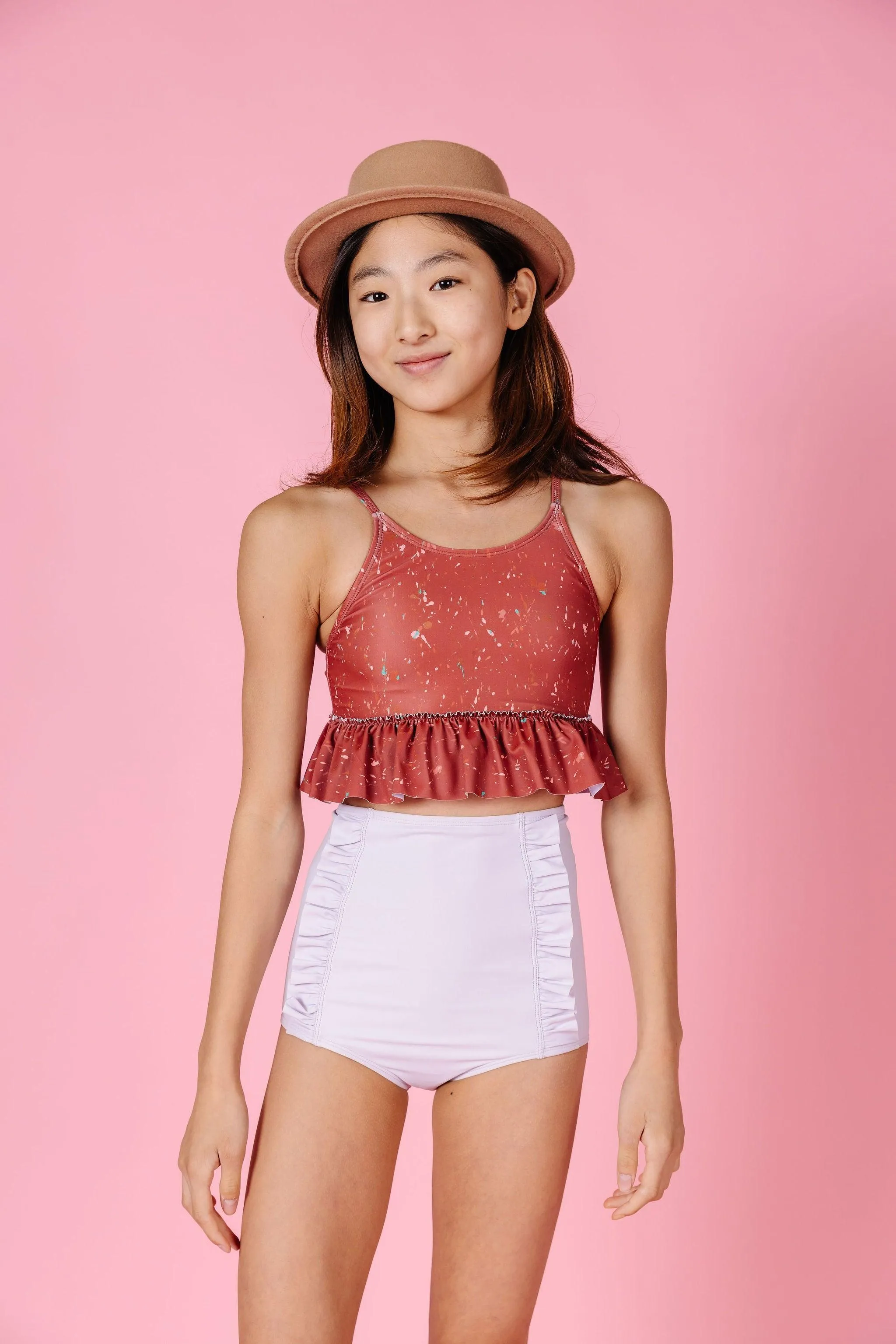 Cotton Purple | Youth Down in Front Ruffle Bottoms