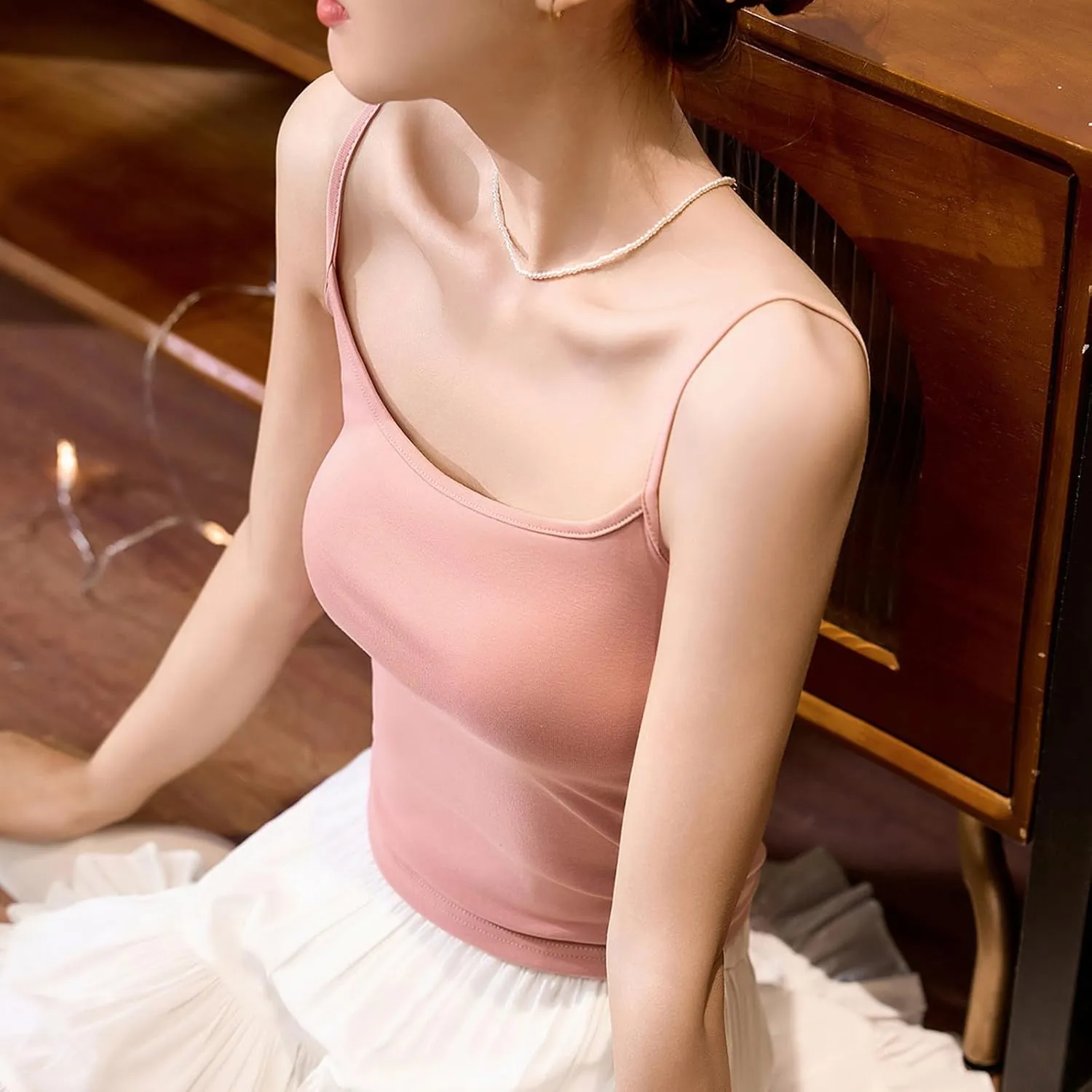 Cotton Tank Tops for Women Summer Sleeveless Square Neck Spaghetti Strap Blouse Casual Fashion Printed Yoga Camisole