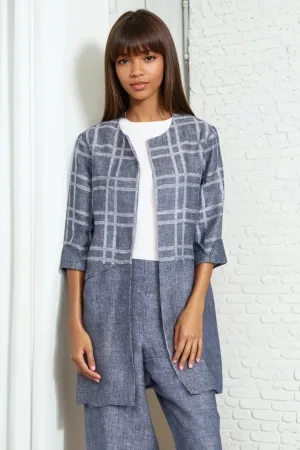 Cotton Twill Carrie Car Coat ?C Plaid Linen Sporty Chic Carrie Car Coat ?C Plaid Linen