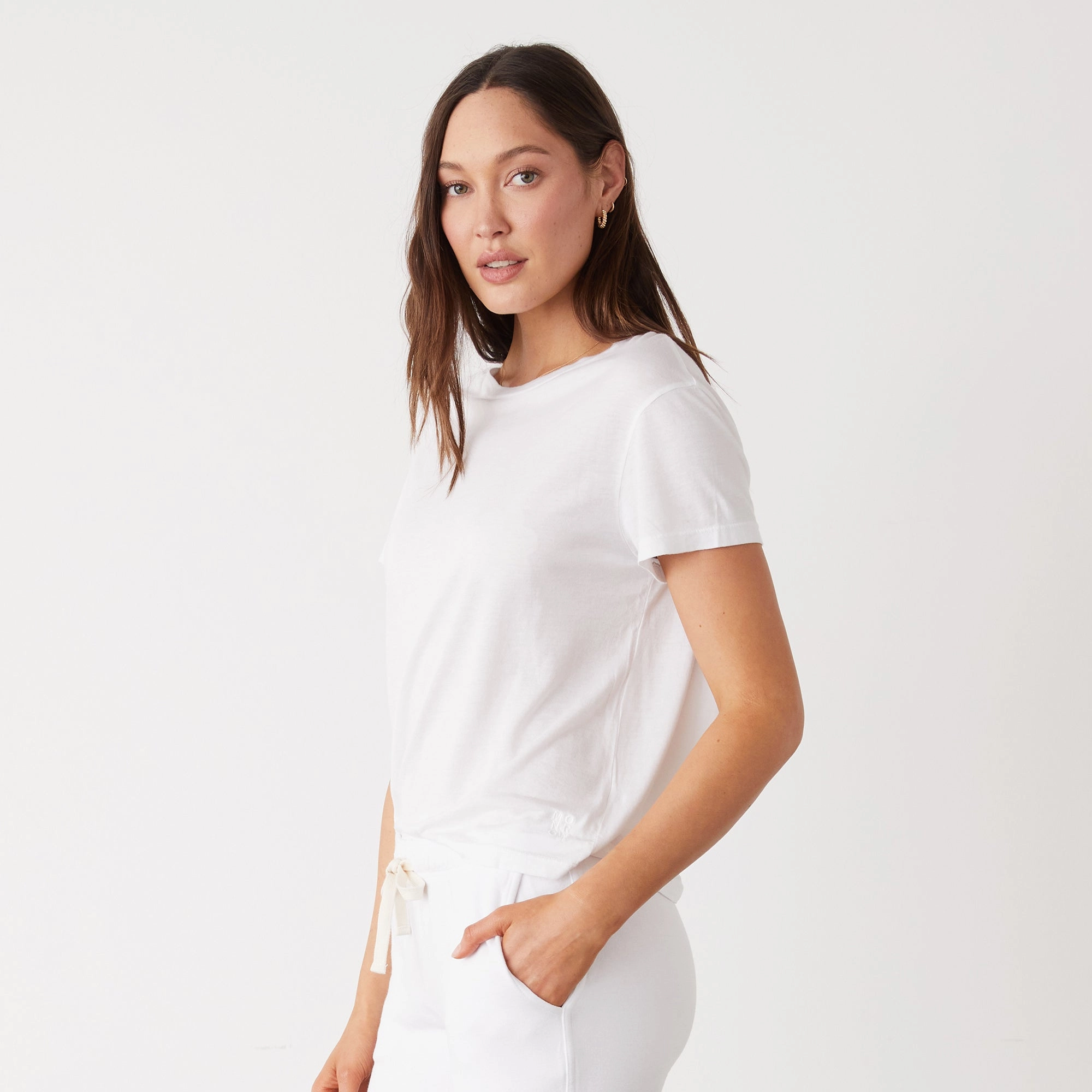 Cotton Modal Vintage Crew WrinkleFree Structure RibbedHemline