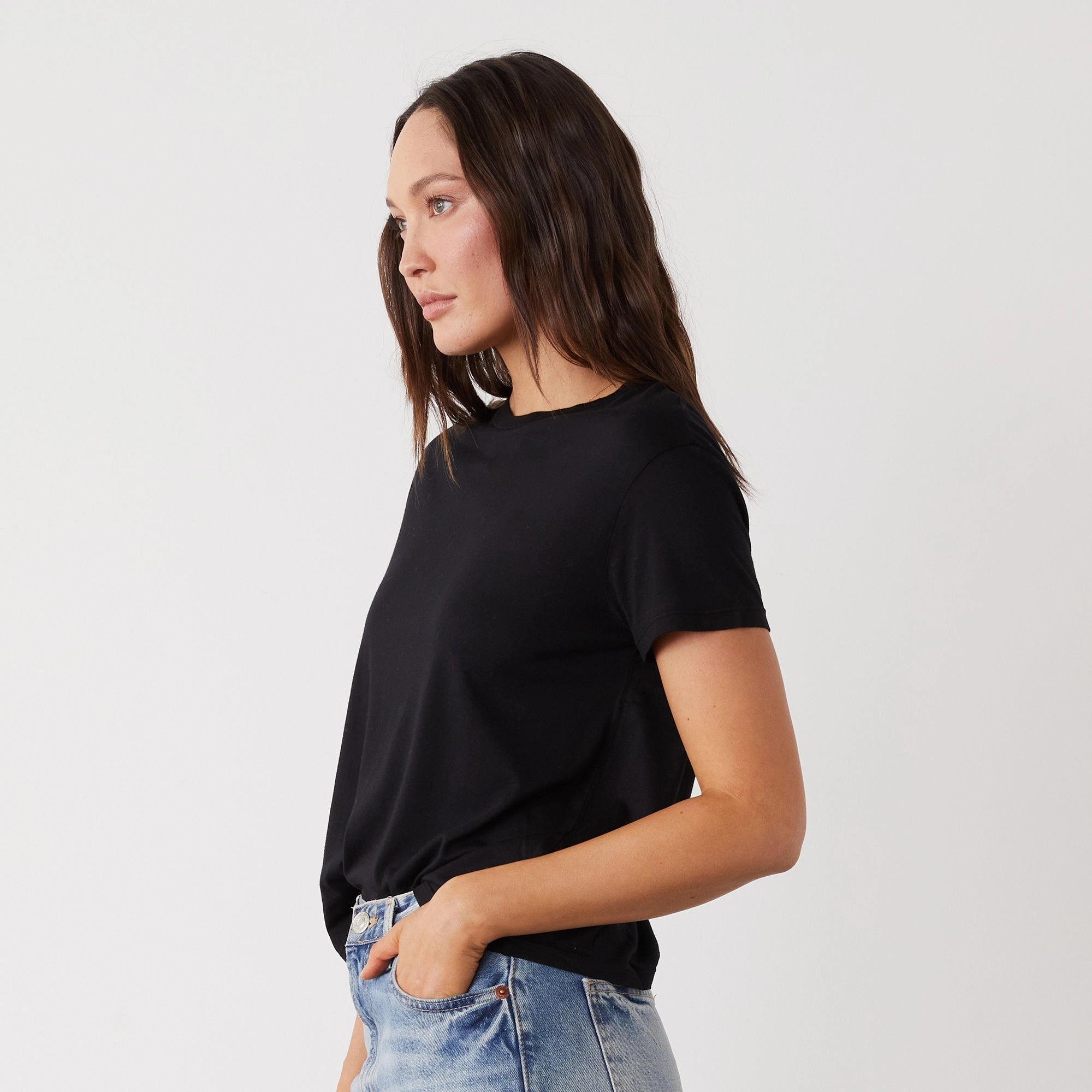 VentilatedBack Multi Directional Zipper Placement Cotton Modal Vintage Crew