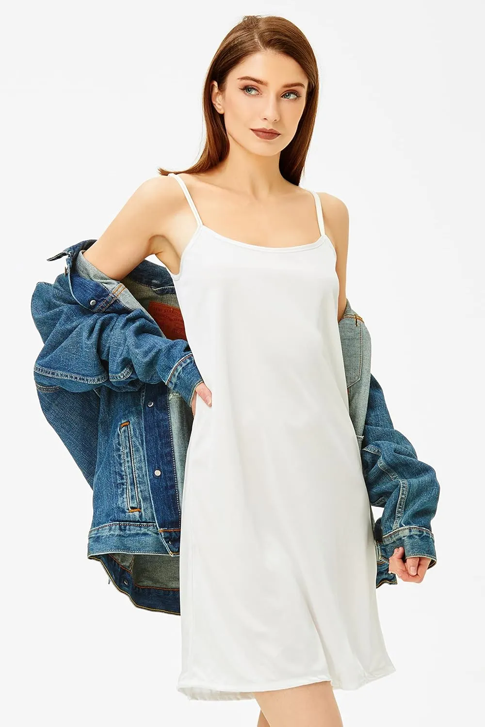 Coucoland Full Slip for Women - Adjustable Spaghetti Strap Cami Nightgown Womens Sleepwear Chemise