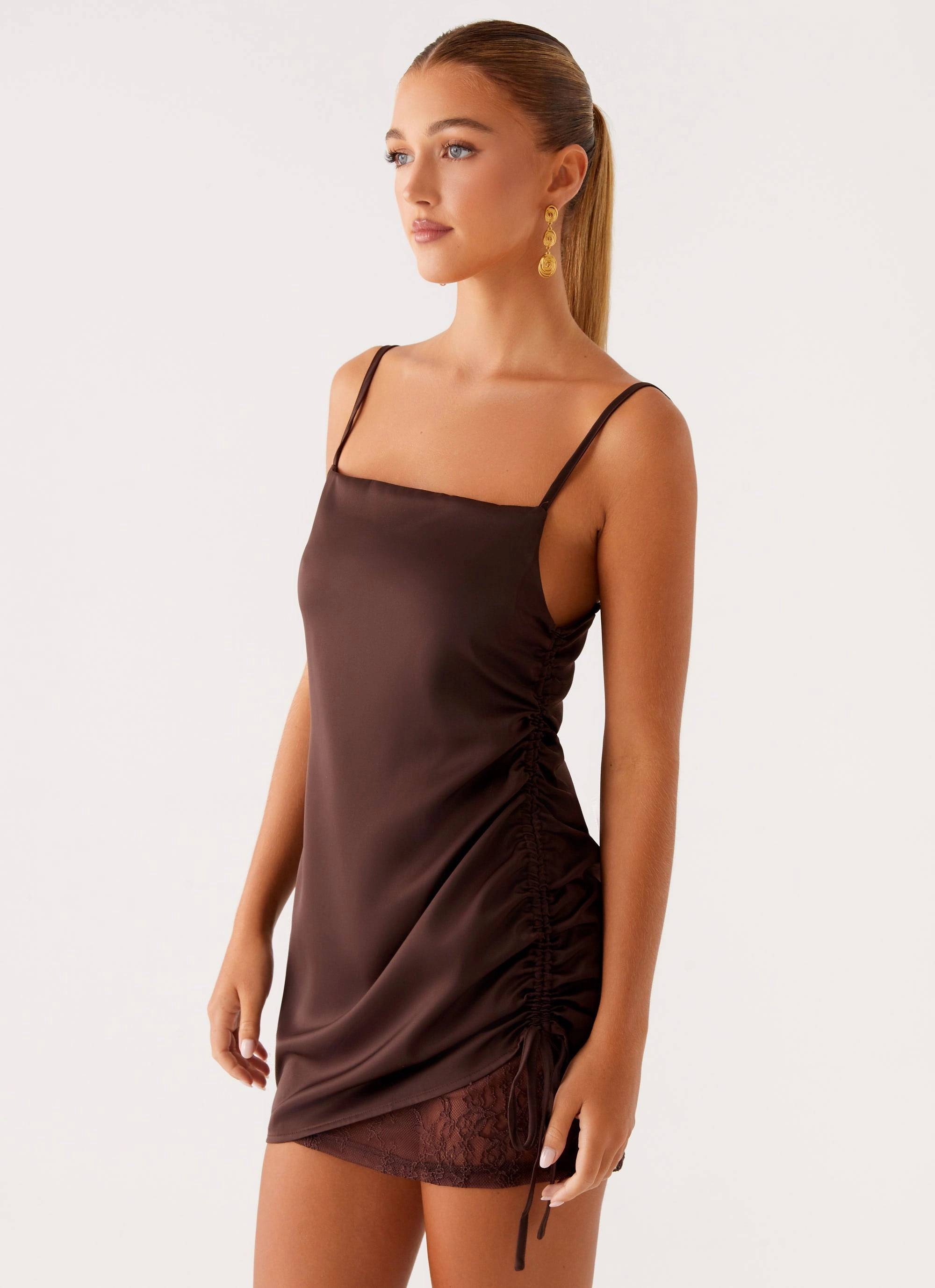 Color-Blocked Piper Mini Dress - Chocolate