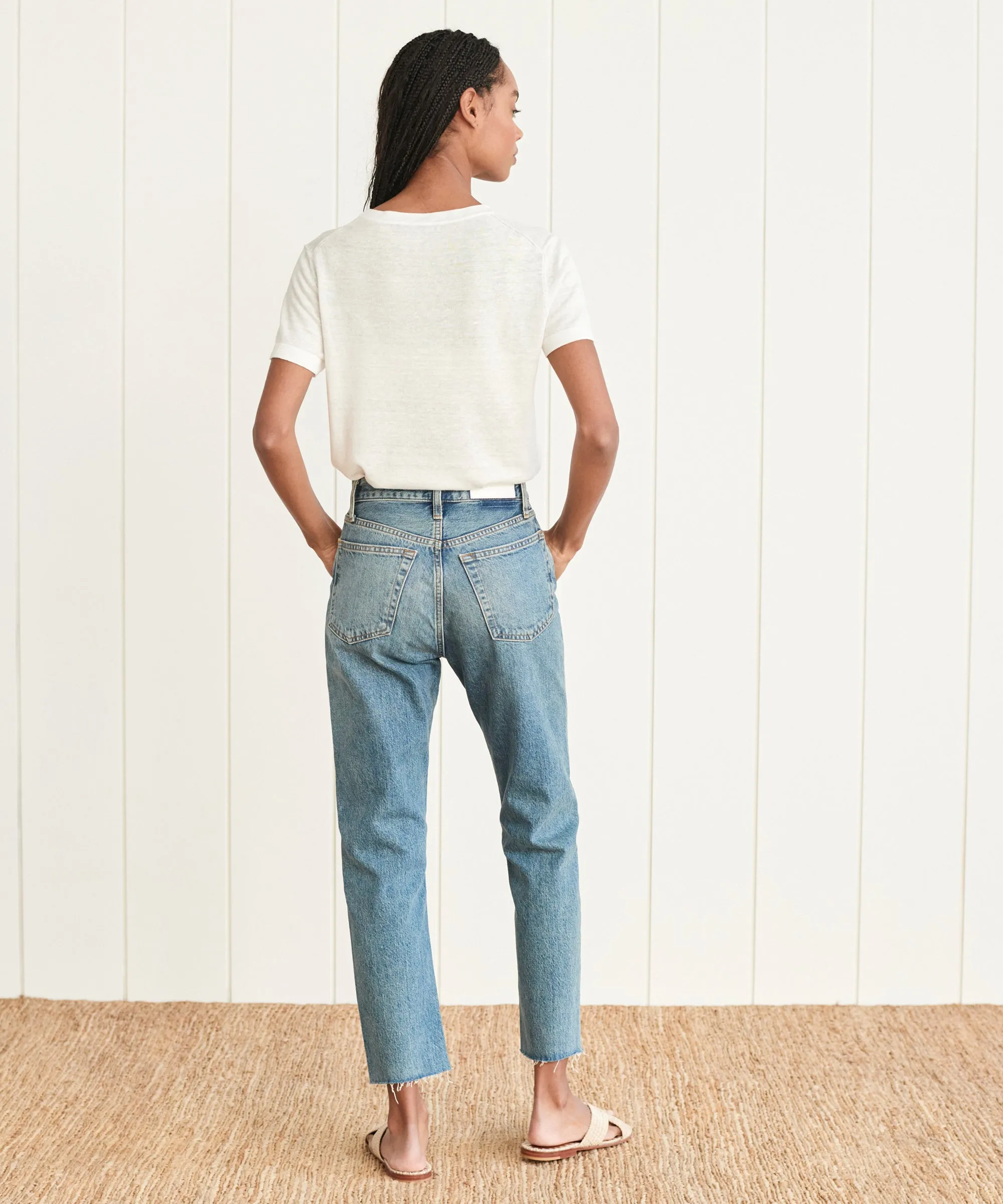 No Wrinkle High Rise Stove Pipe Jean