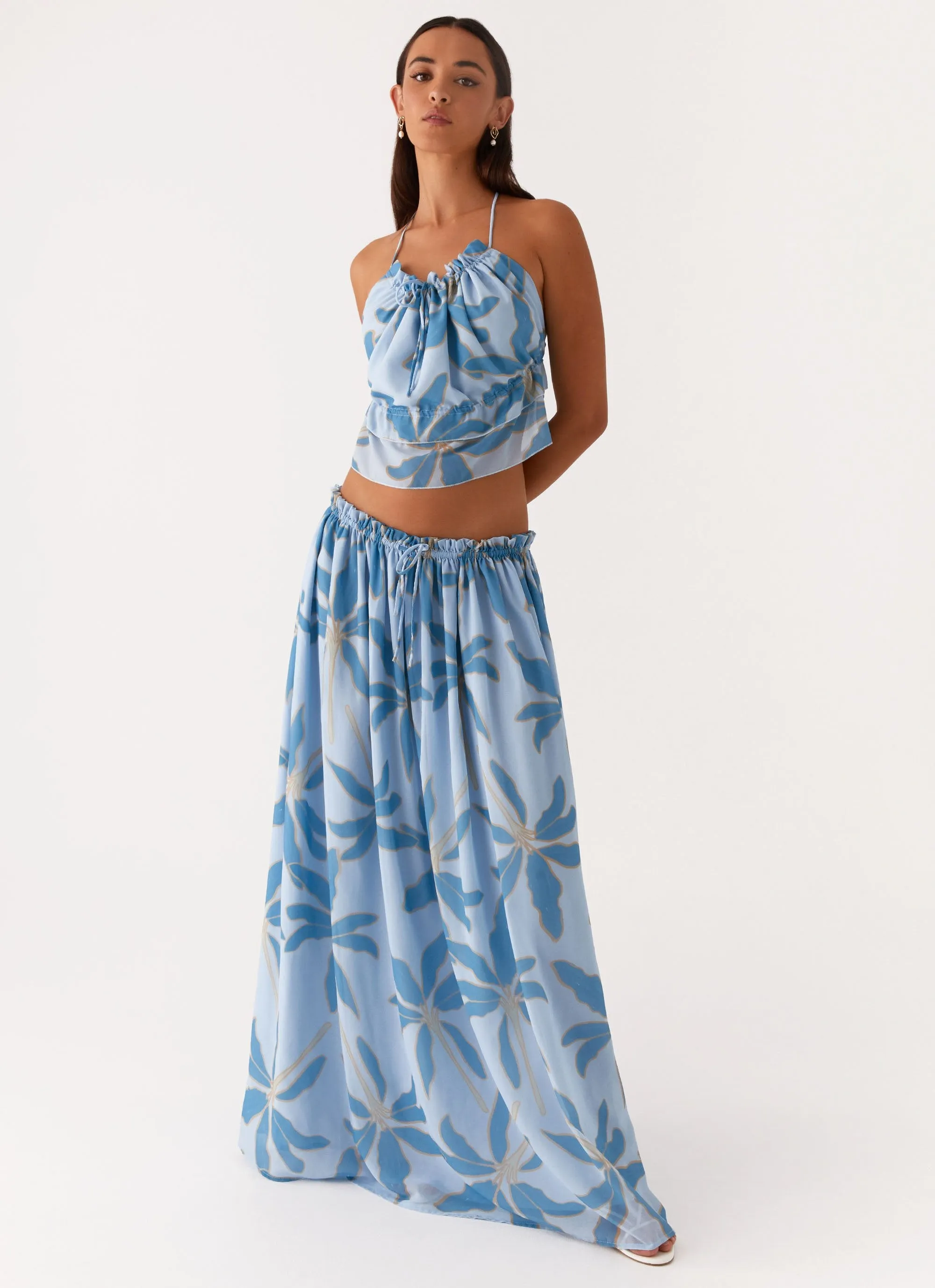 Comfort Waist Snug Waist Zaya Maxi Skirt - Opulent Blue