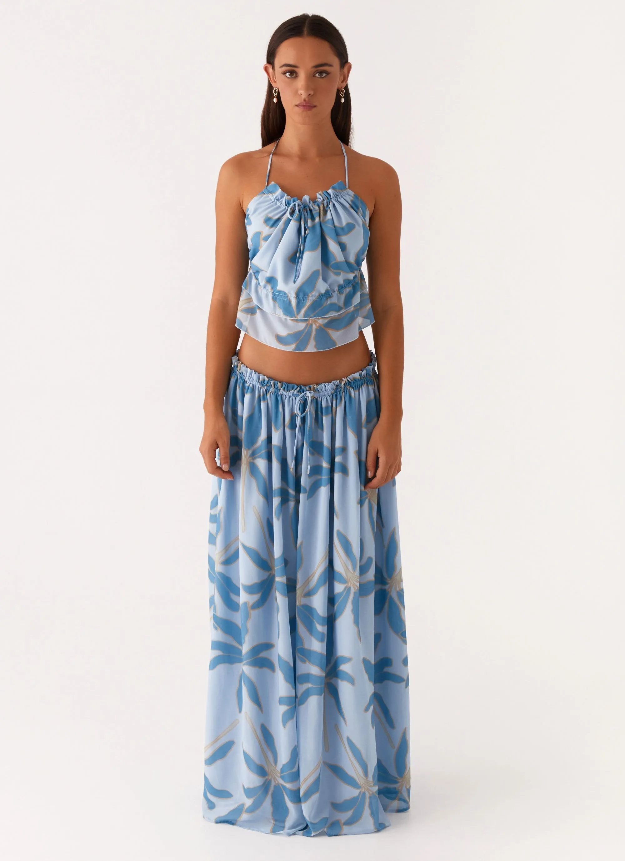 EcoFriendlyBlend Zaya Maxi Skirt - Opulent Blue