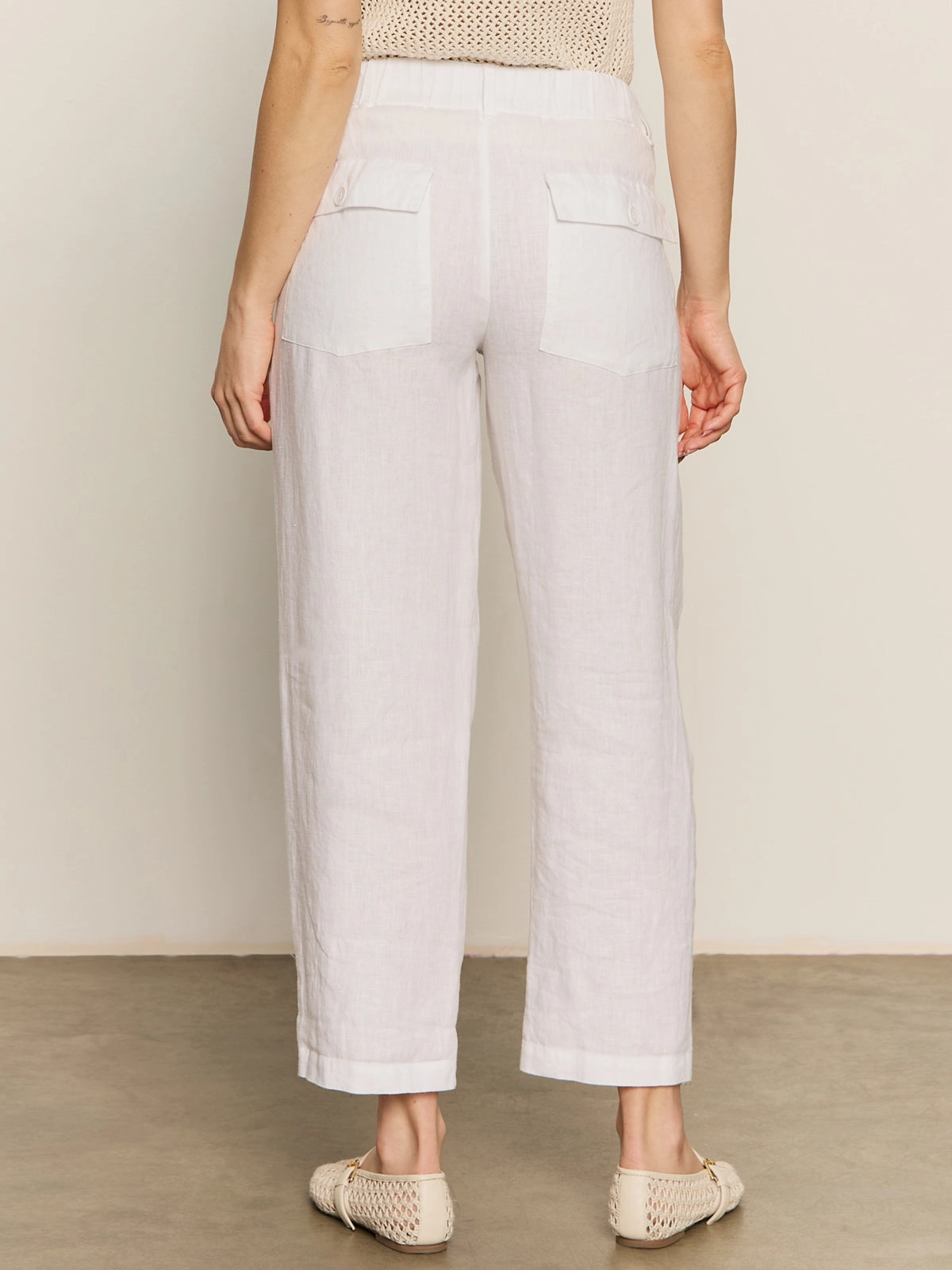 Relaxed Linen Cruiser Semi High Rise Pant Bleached White Tall Length