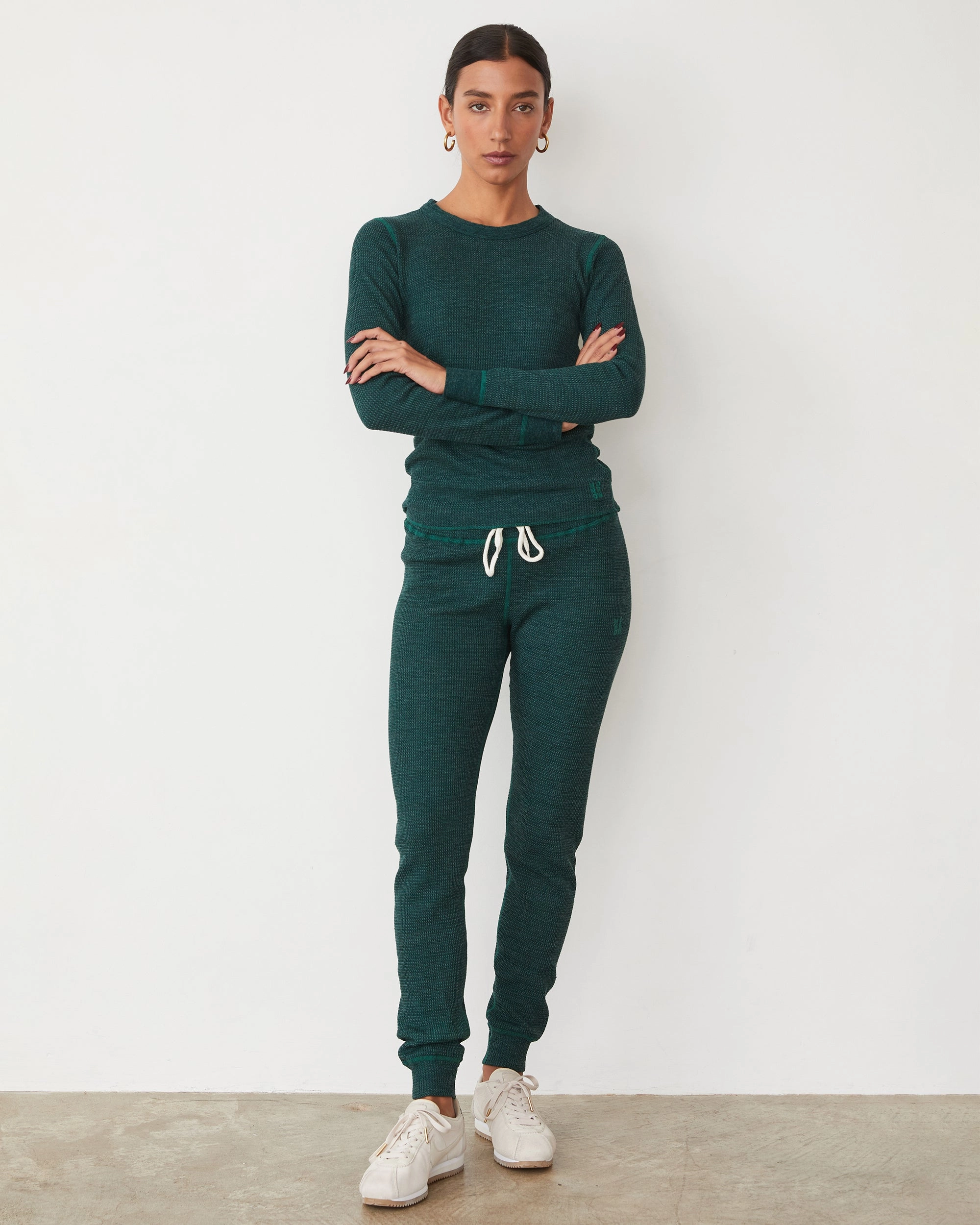 Cozy Heather Thermal Cuff Sweat CompressionFitFabric Comfortable fit