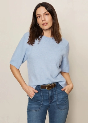 Cozy Hug Sanctuary Perfect Sweater Tee Blue Powder Sleek Waist Cozy and Soft Sanctuary Perfect Sweater Tee Blue Powder