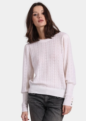 Cozy Stretch Minnie Rose Cashmere Blousant Sleeve Crew Neck Minnie Rose Cashmere Blousant Sleeve Crew Neck Effortless knitwear All Purpose Fit