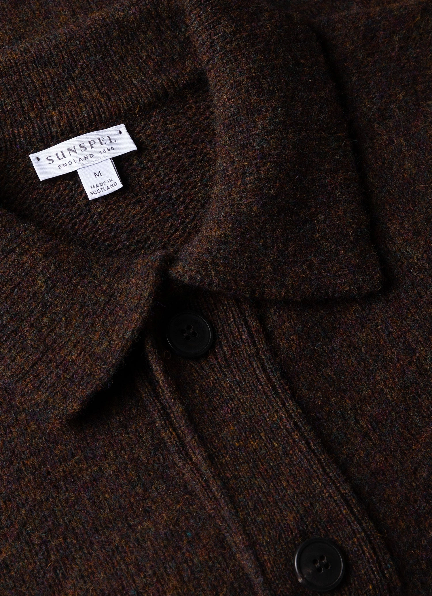 Men's Shetland Cardigan in Dark Green Melange Work From Home High Elasticity