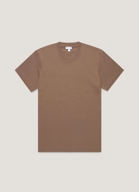 Cozy Vibe Men's Relaxed Fit Heavyweight T-shirt in Bark Round neck simplicity Sports Apparel Men's Relaxed Fit Heavyweight T-shirt in Bark