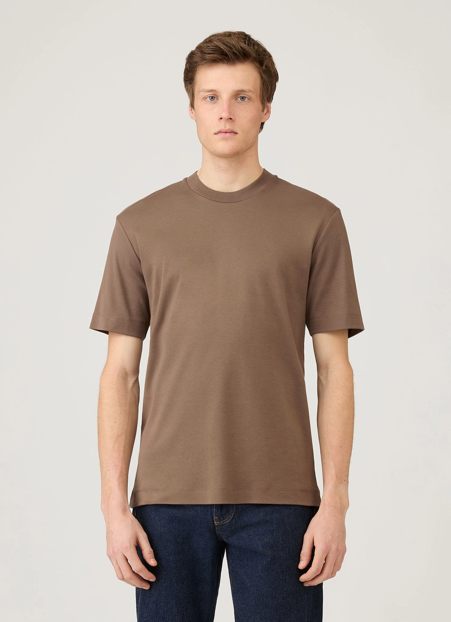Men's Relaxed Fit Heavyweight T-shirt in Bark Quick Comfort Fit Everyday Look