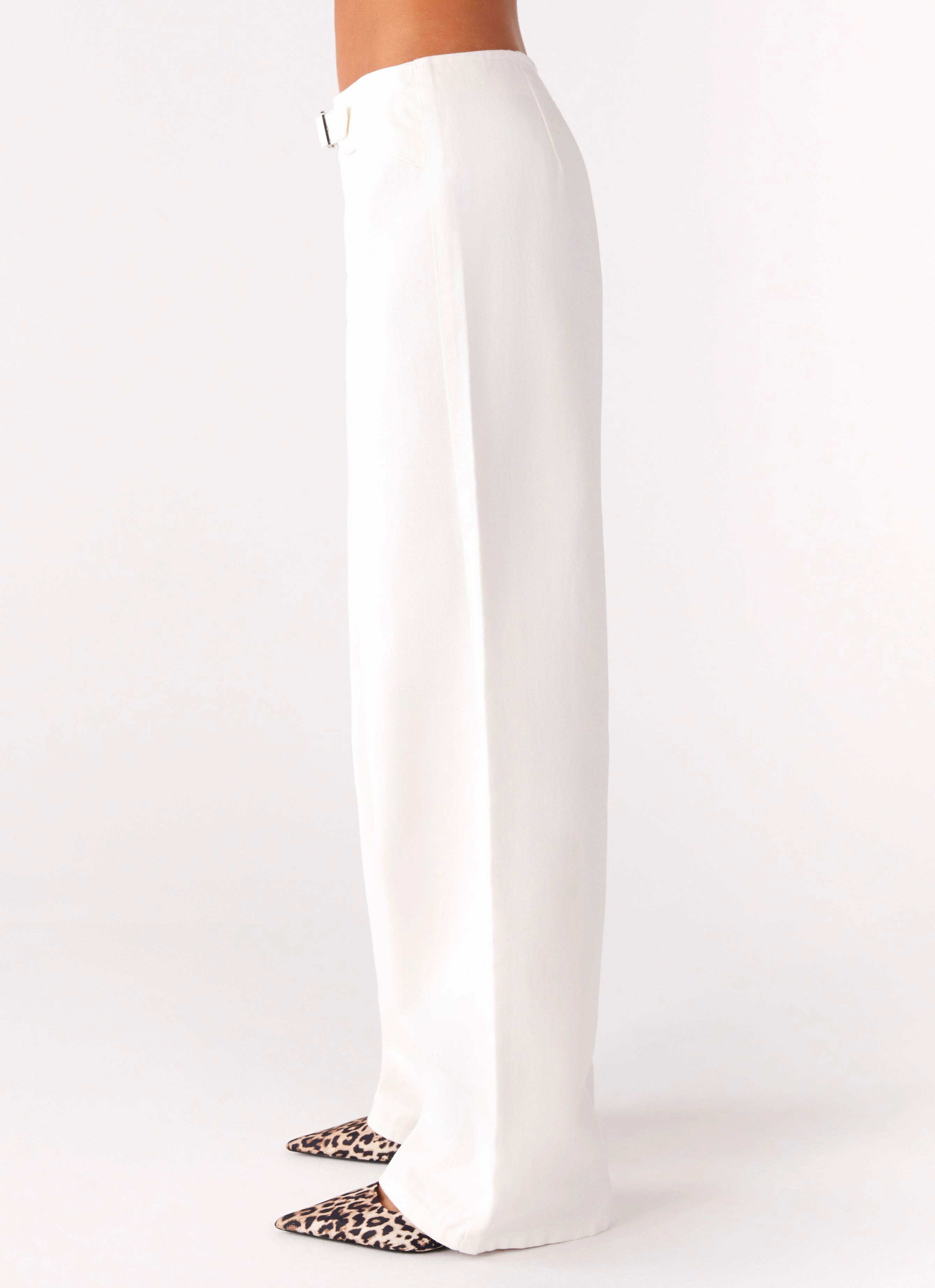 Texas Low Rise Jeans - White Soft Finish Printed design